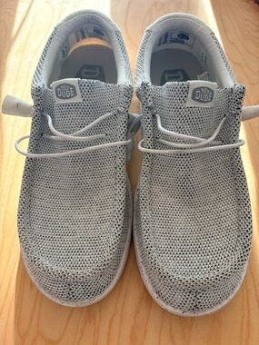 Hey Dude Kids Light Gray Mesh Slip-On Sneakers